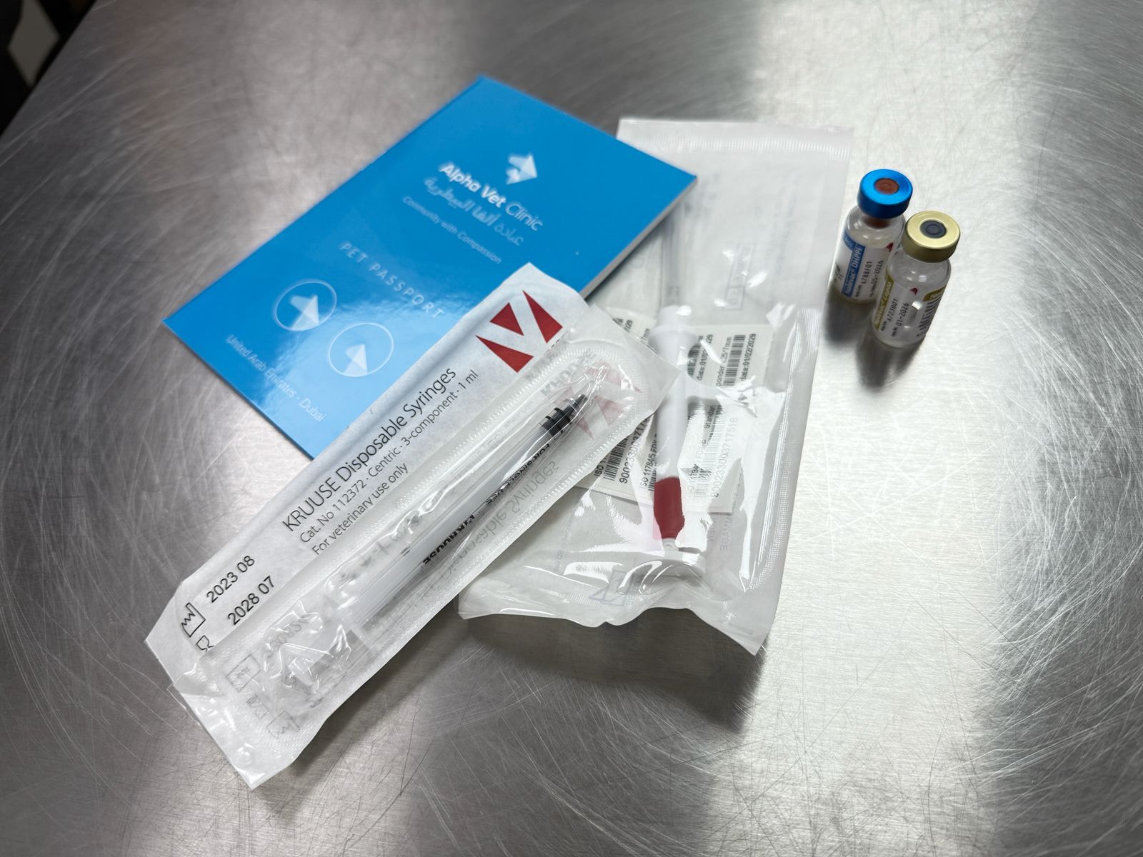 Veterinarian with a pet